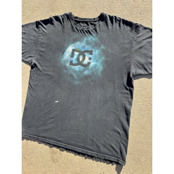 DC Skater Graphic T Shirt Y2K Sun Faded Distressed - Picture 3 of 5